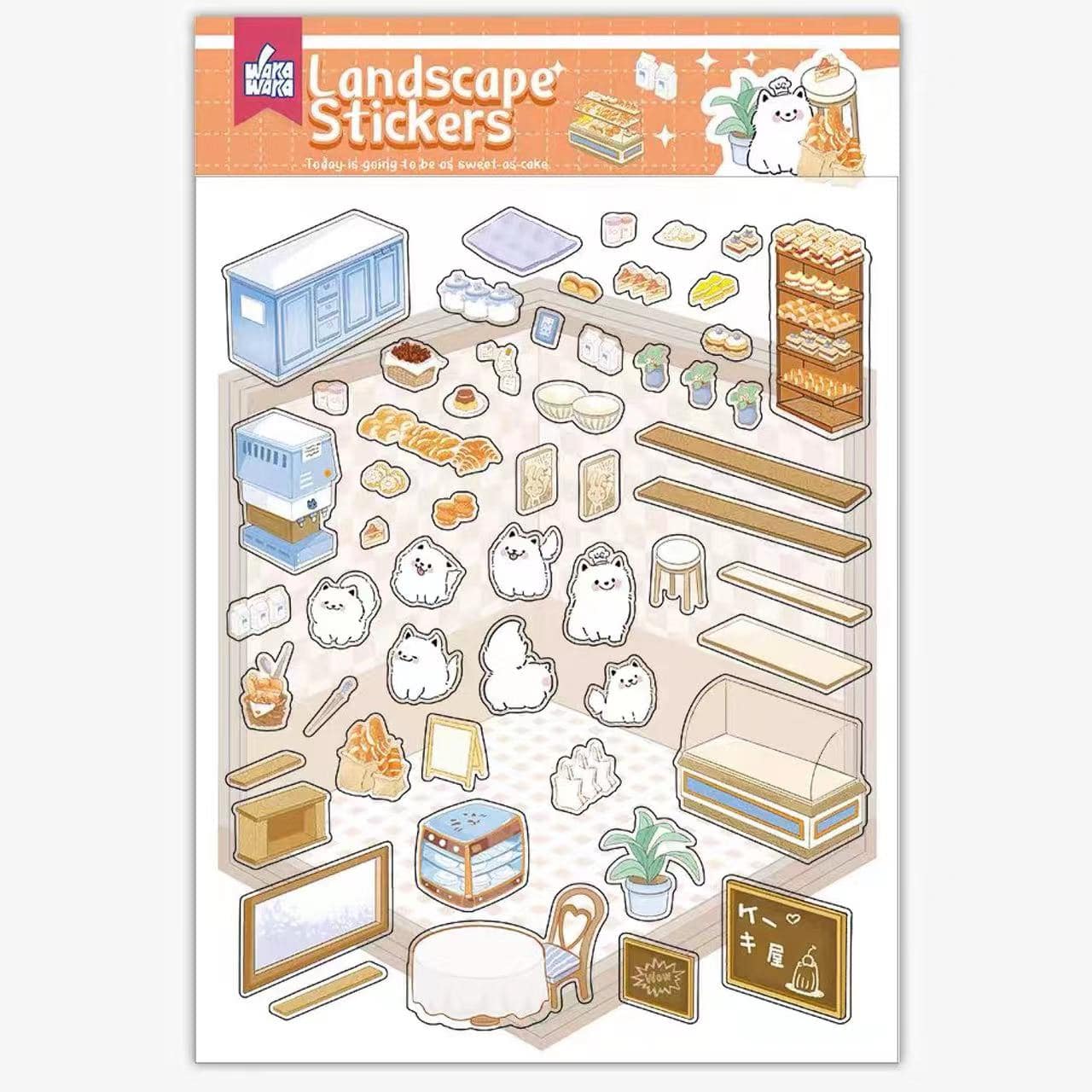 Sticker Play Scenes, Make A Grocery Store|Library|Buffet|Bakery|Bathroom|Panda Room - OPICRAFT