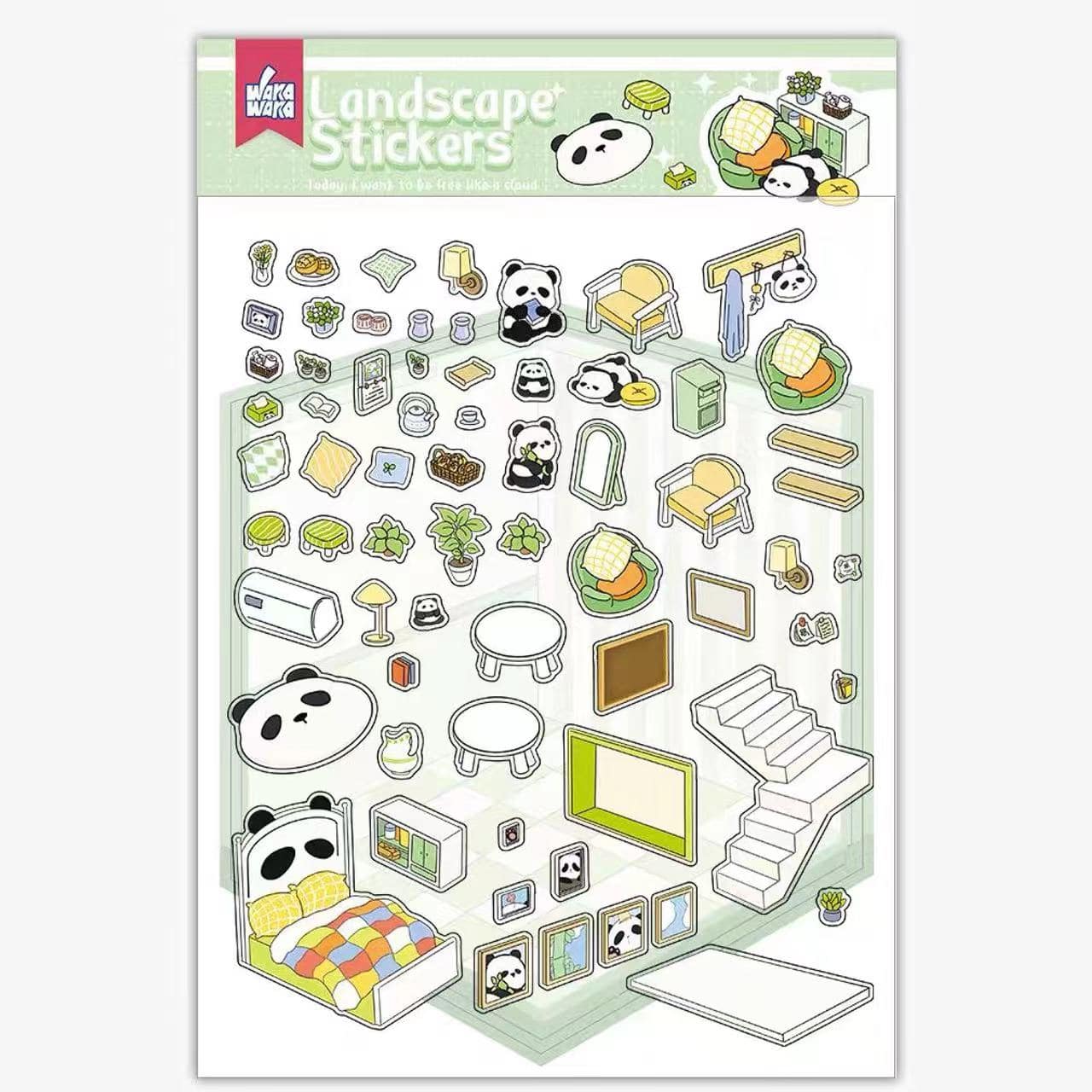 Sticker Play Scenes, Make A Grocery Store|Library|Buffet|Bakery|Bathroom|Panda Room - OPICRAFT