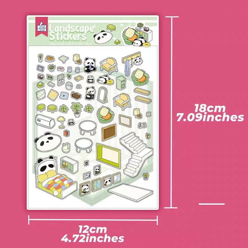 Sticker Play Scenes, Make A Grocery Store|Library|Buffet|Bakery|Bathroom|Panda Room - OPICRAFT