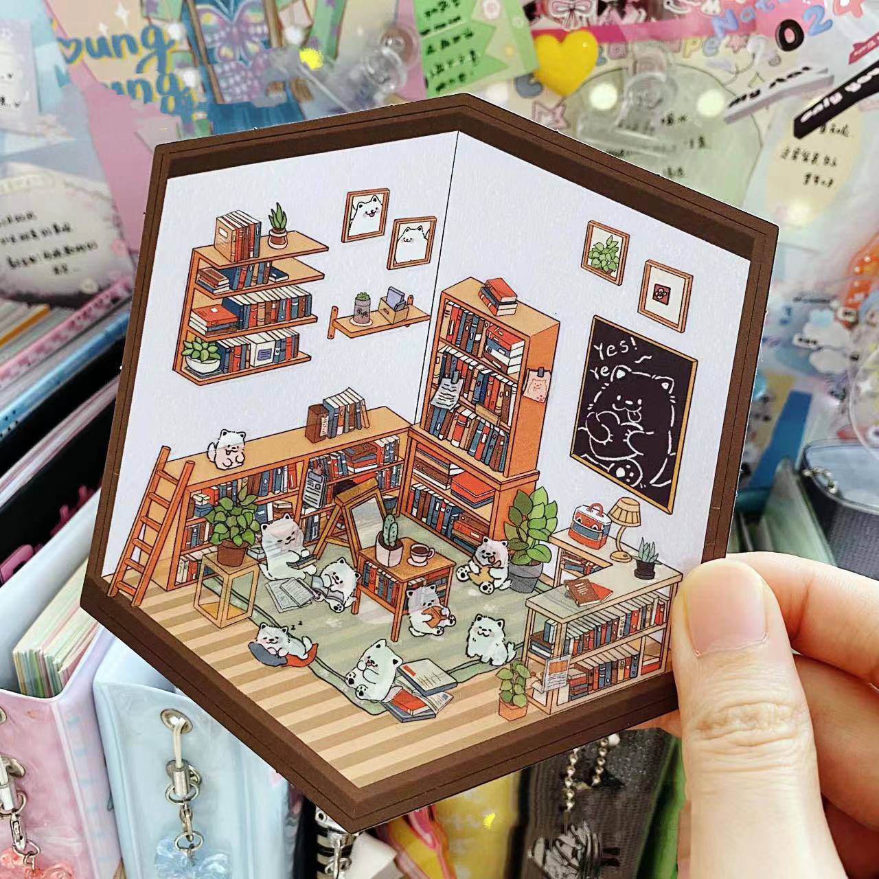 Sticker Play Scenes, Make A Grocery Store|Library|Buffet|Bakery|Bathroom|Panda Room - OPICRAFT