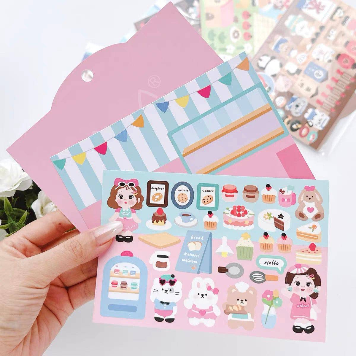 DIY Beach Party|Spring Outing|Dessert Shop|Sushi Restaurant Sticker Scenes - OPICRAFT
