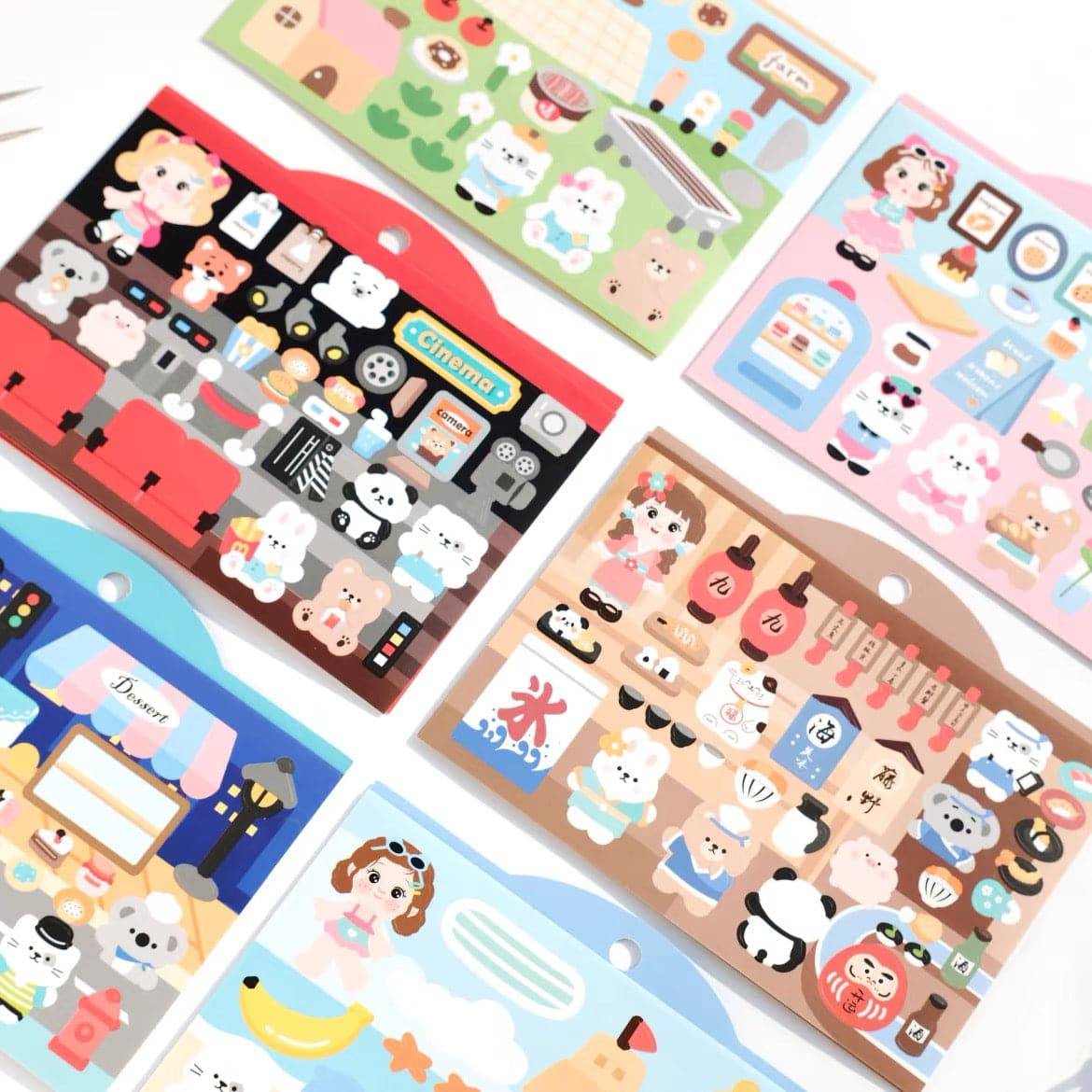 DIY Beach Party|Spring Outing|Dessert Shop|Sushi Restaurant Sticker Scenes - OPICRAFT