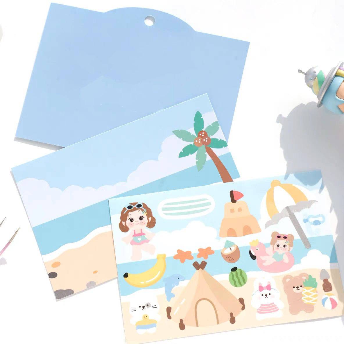DIY Beach Party|Spring Outing|Dessert Shop|Sushi Restaurant Sticker Scenes - OPICRAFT