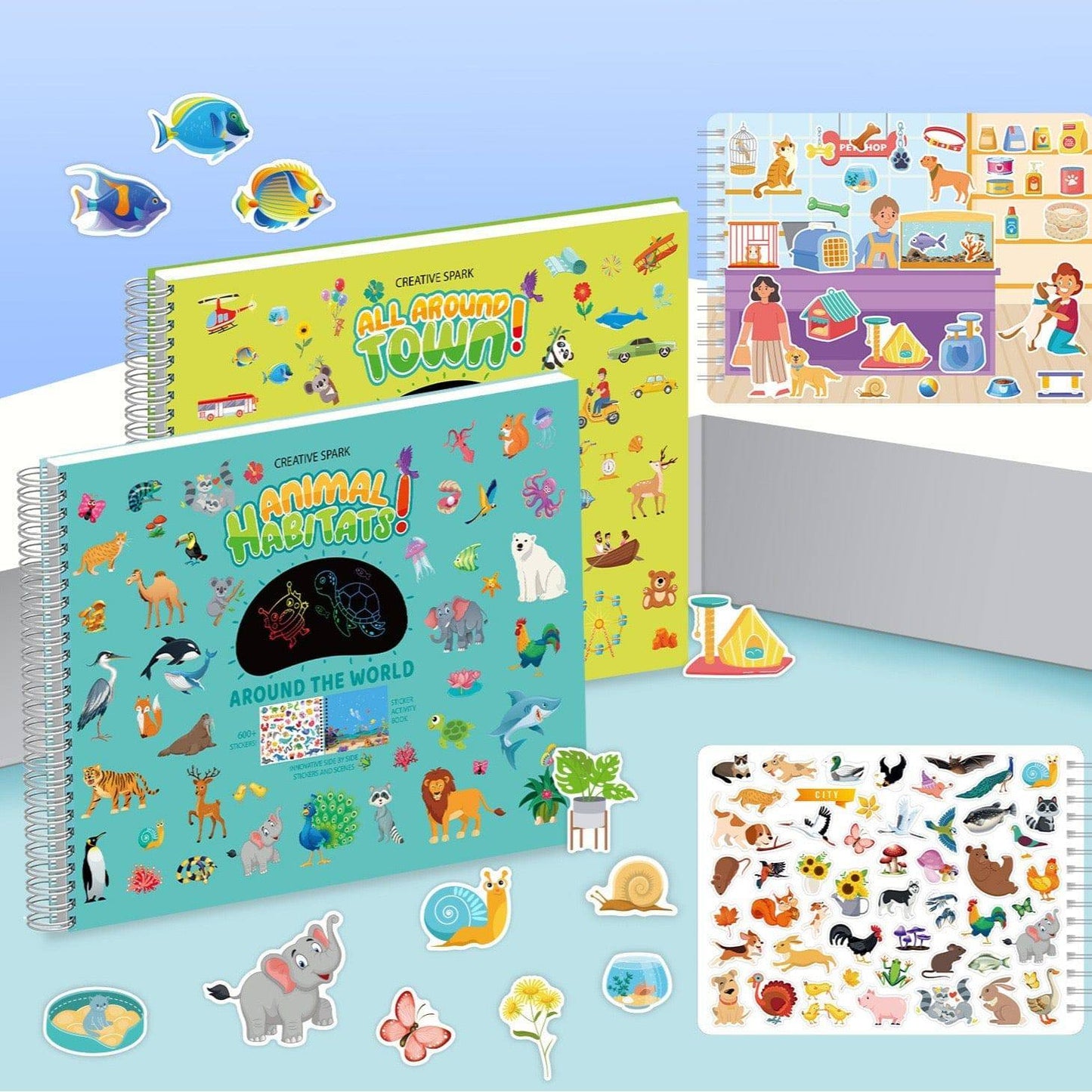 Animal All Around Town Sticker Book Activity - OPICRAFT