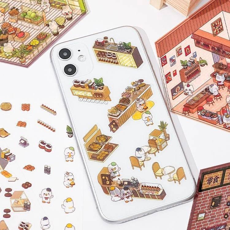 Sticker Play Scenes! Build 3D Izakaya|Chinese Convenience Store|Fresh Fruit|Bakery Shop - OPICRAFT