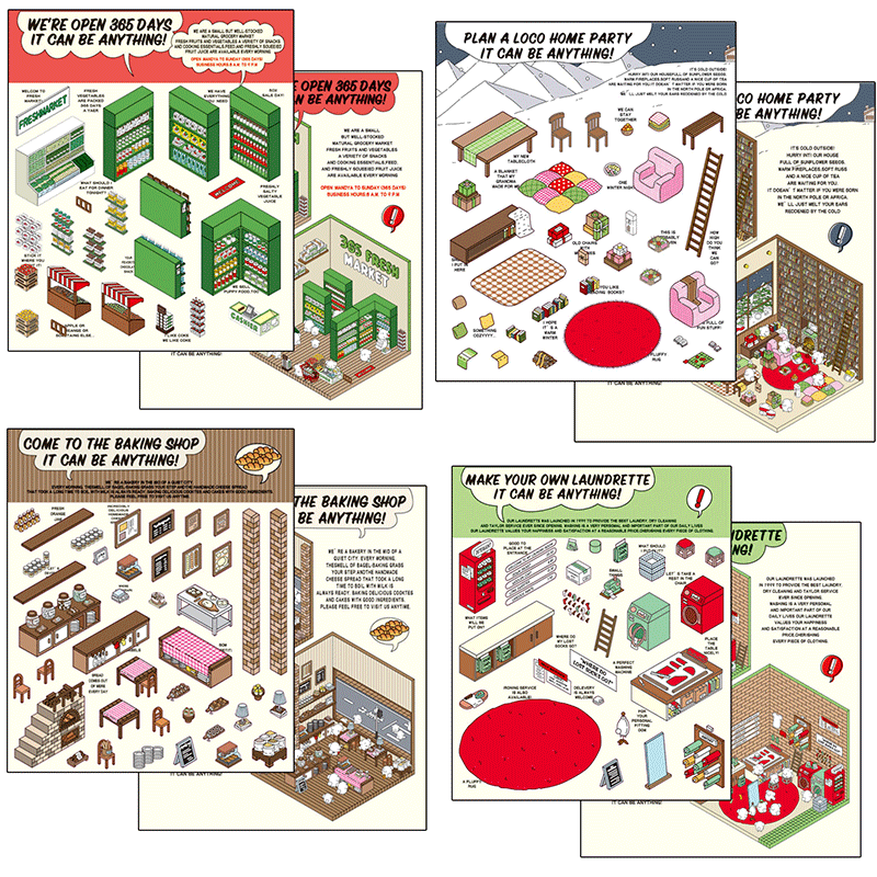 DIY 3D Sticker Scene,Make Your Own Baking Shop|Fresh Market|Bookstore|Laundry - OPICRAFT