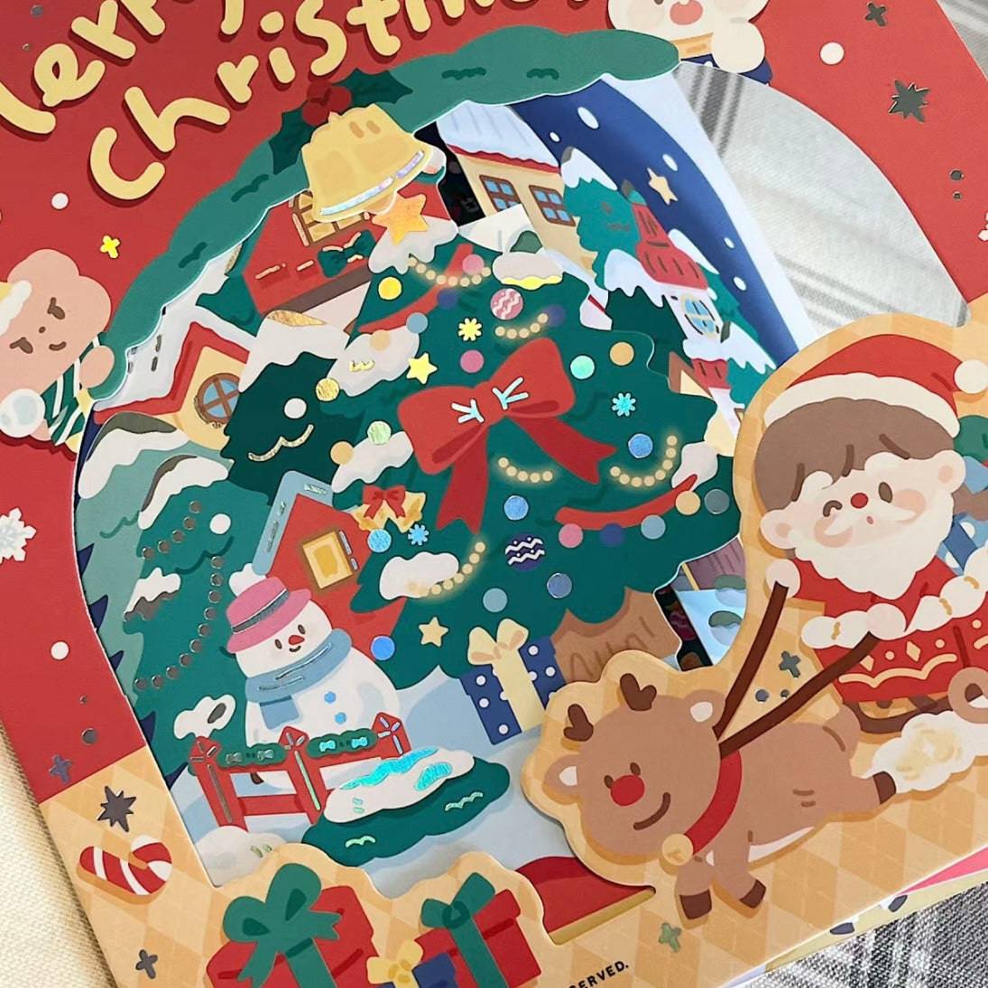 DIY Merry Christmas Sticker Scene Card - OPICRAFT