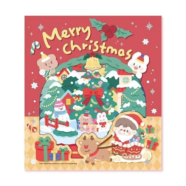 DIY Merry Christmas Sticker Scene Card - OPICRAFT