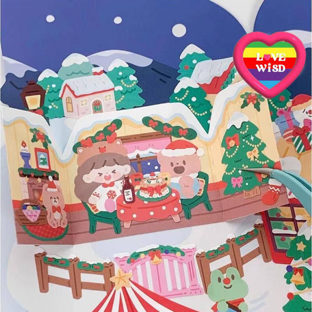 DIY Merry Christmas Sticker Scene Card - OPICRAFT