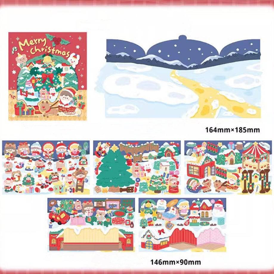 DIY Merry Christmas Sticker Scene Card - OPICRAFT