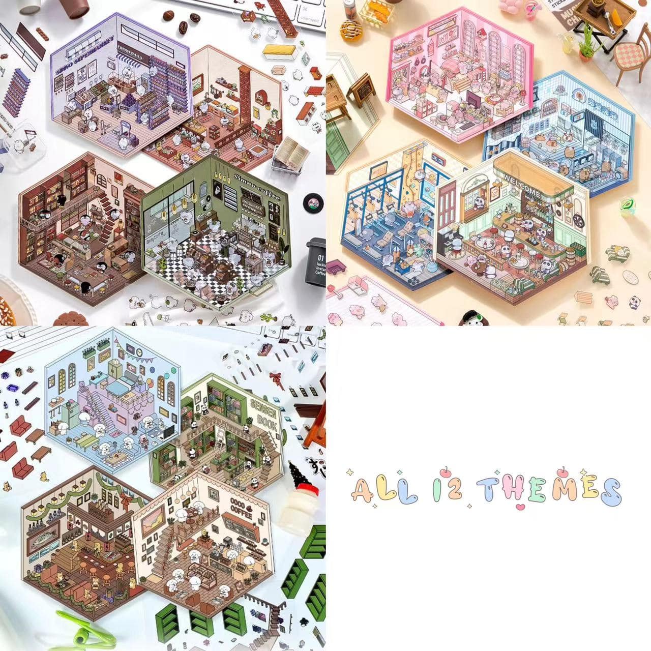Stickers Scene, Make your Own Warm Home|Music Bar|Hot Spring|Gymnasium - OPICRAFT