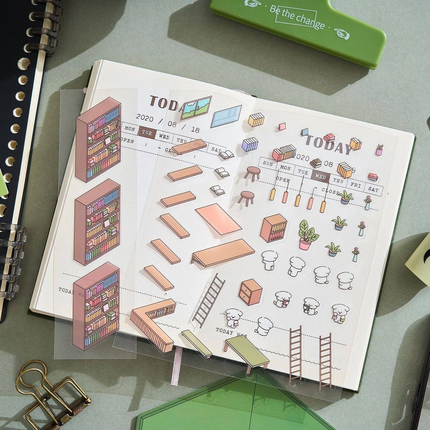 DIY Miniature Sticker Scene,Flower Shop|Bookstore|Dessert Shop|Convenience Store - OPICRAFT
