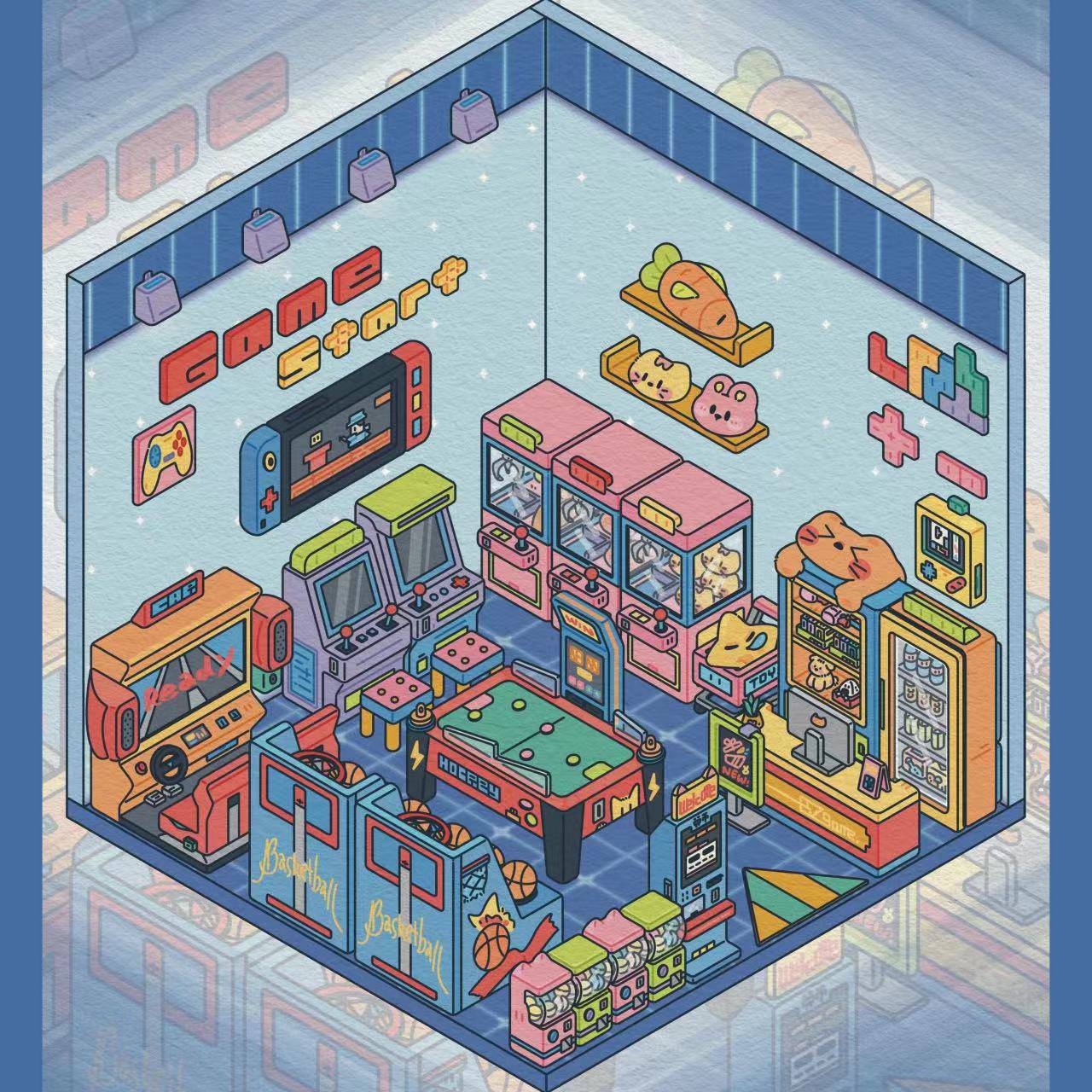 DIY 3D Scene Stickers: Make A Record Shop|Game Store|Parcel Hub - OPICRAFT