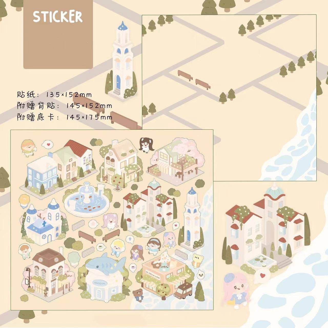 Craft Stickers for Scrapbooks, Make Your Seaside Town|Island|Workshop|Scrapbook shop - OPICRAFT