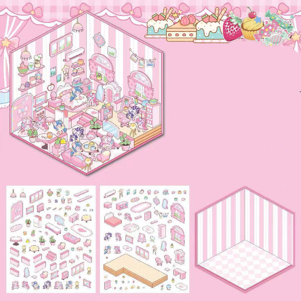 Pink Pony House Bear Bakery Puppy Restaurant Capybara Supermarket Sticker Scene - OPICRAFT