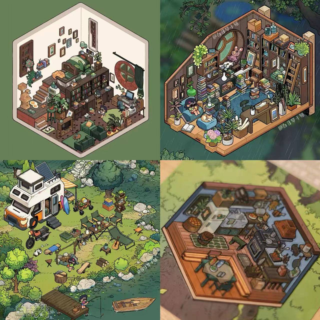 Create Dream Room Tree House Sticker Scene DIY 3D Miniature Scene - OPICRAFT