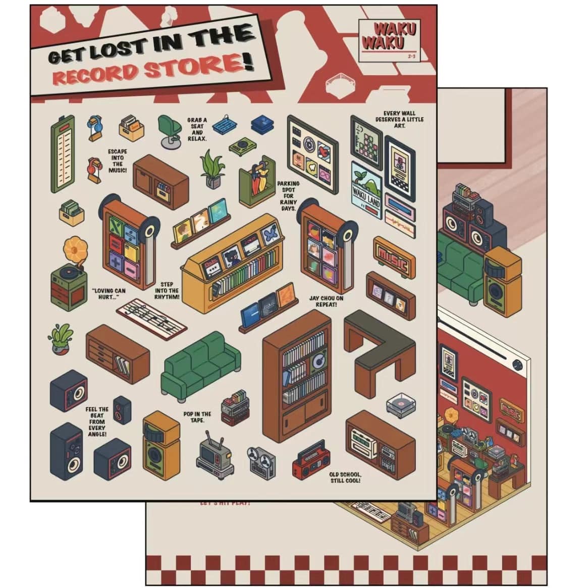DIY 3D Scene Stickers: Make A Record Shop|Game Store|Parcel Hub - OPICRAFT
