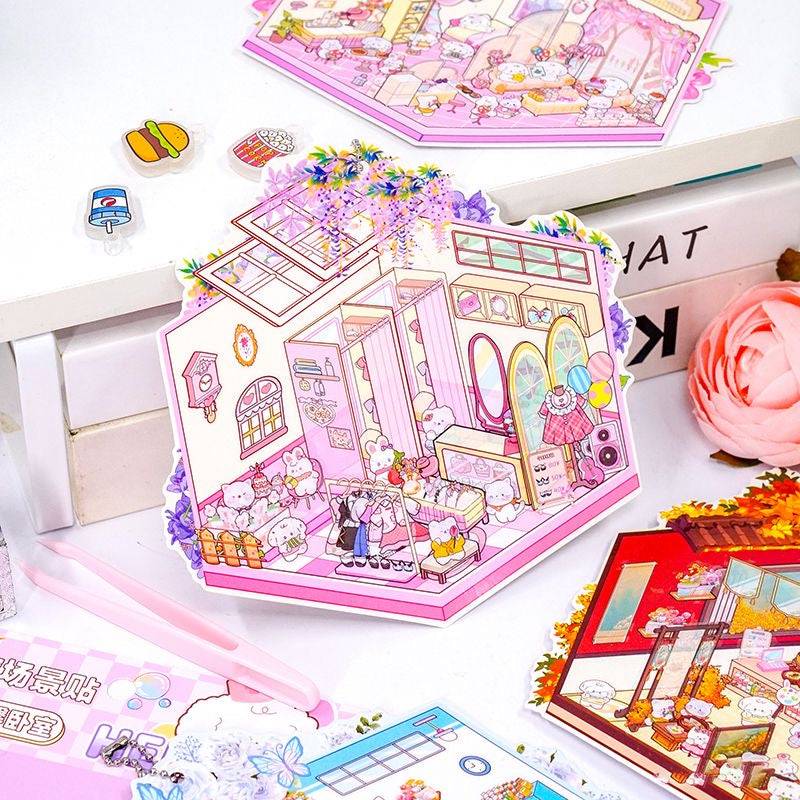 Sticker Scene: Make Warm Home|Clothing Shop|Chinese Restaurant|Hot Spring - OPICRAFT
