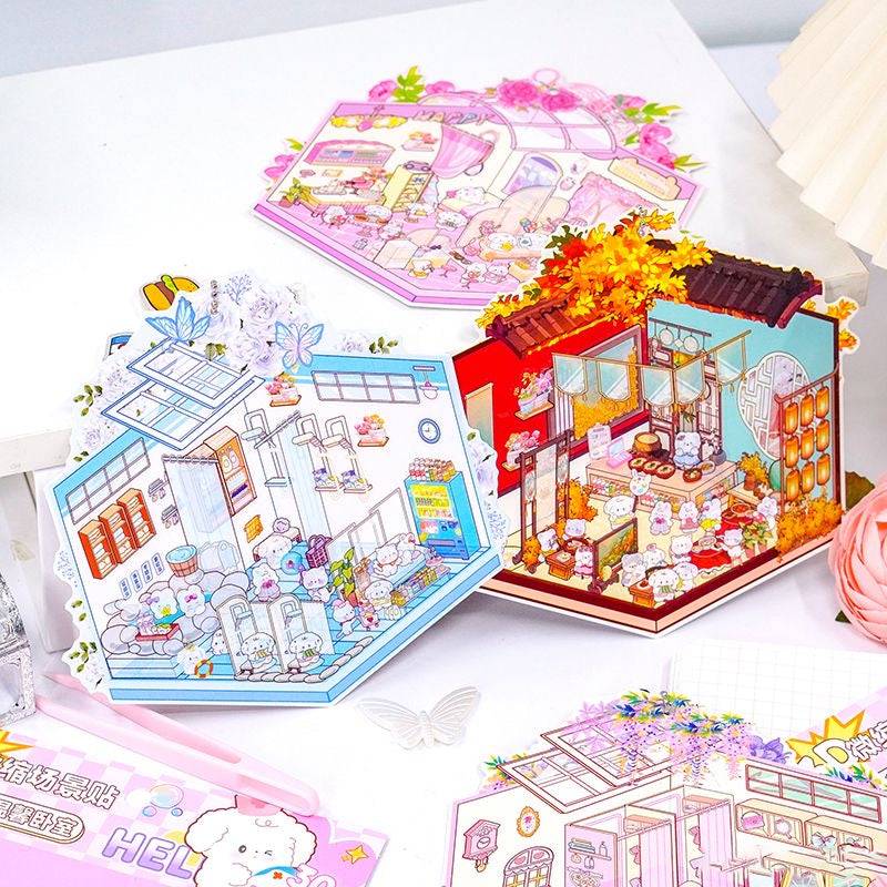 Sticker Scene: Make Warm Home|Clothing Shop|Chinese Restaurant|Hot Spring - OPICRAFT
