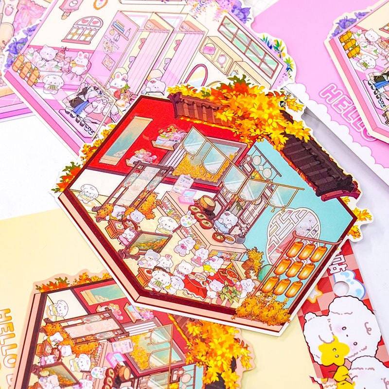 Sticker Scene: Make Warm Home|Clothing Shop|Chinese Restaurant|Hot Spring - OPICRAFT