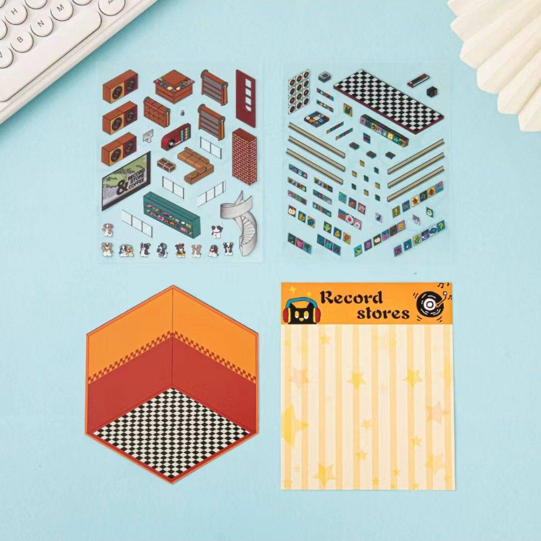 Sticker Scene: DIY Picnic|Magical Library|Spring Party|Beach|Amusement Park|Record Store - OPICRAFT