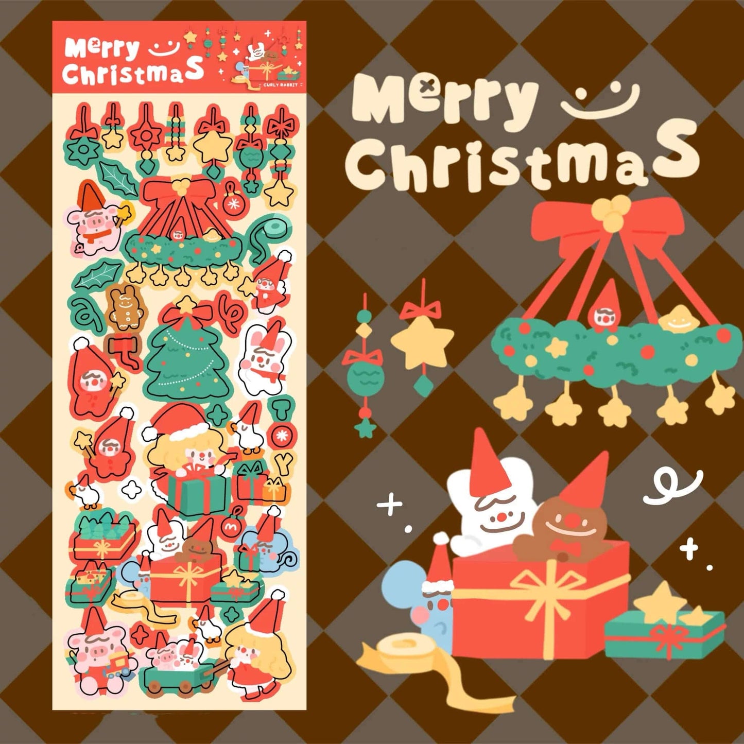 Christmas Stickers|Scrapbook Stickers|Sticker Sheet|Journal Stickers - OPICRAFT
