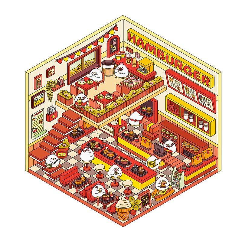 Christmas Stickers Scene! Make A Christmas Party|Gift Shop|Panda Dessert Shop|Hamburger - OPICRAFT