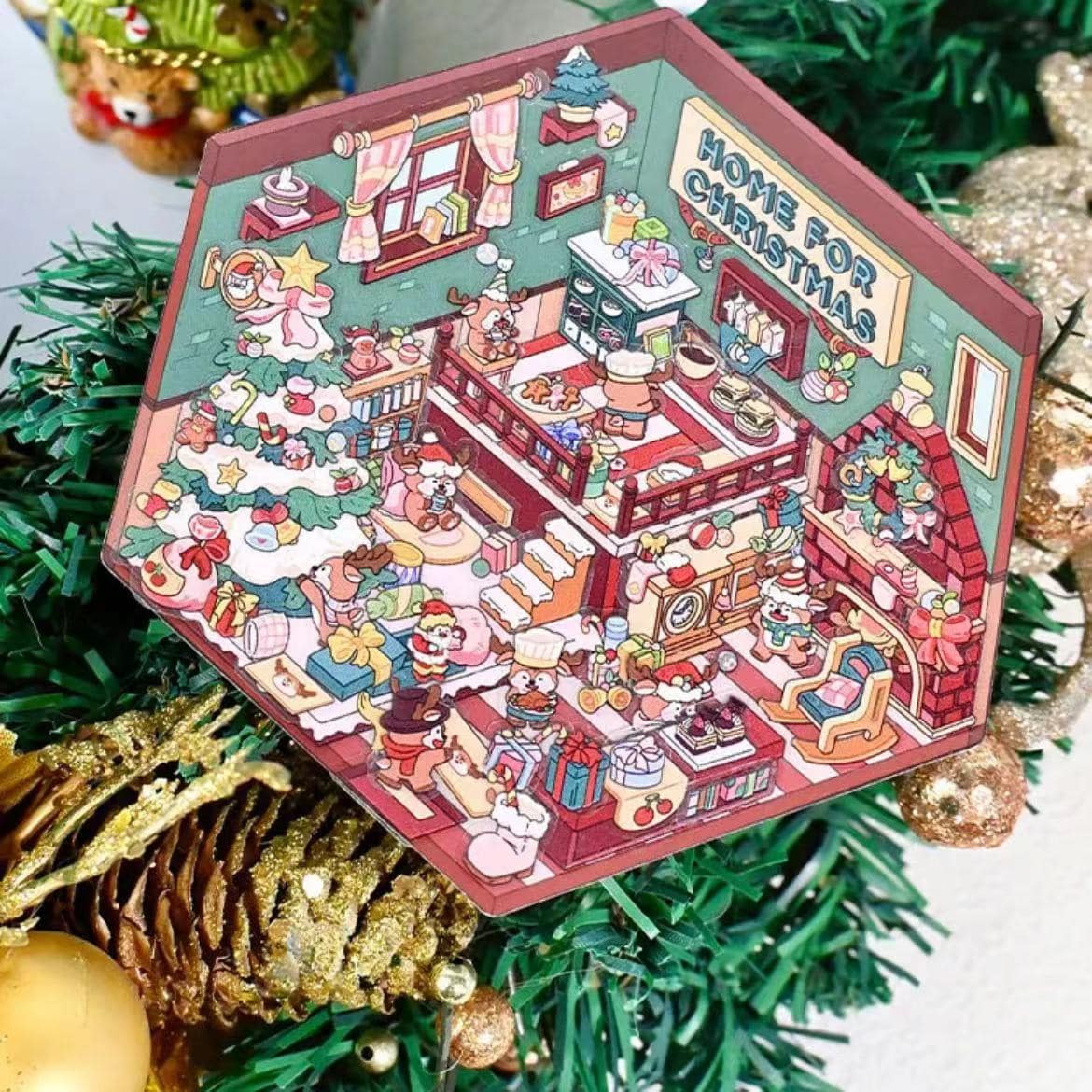 Christmas Stickers Scene! Make A Christmas Party|Gift Shop|Panda Dessert Shop|Hamburger - OPICRAFT