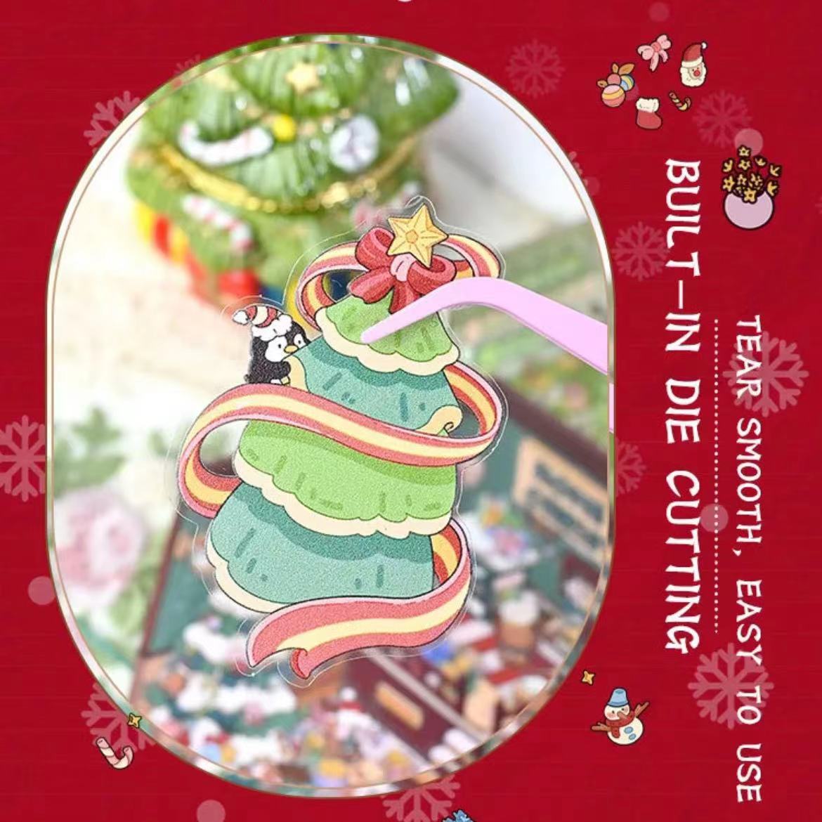 Christmas Stickers Scene! Make A Christmas Party|Gift Shop|Panda Dessert Shop|Hamburger - OPICRAFT
