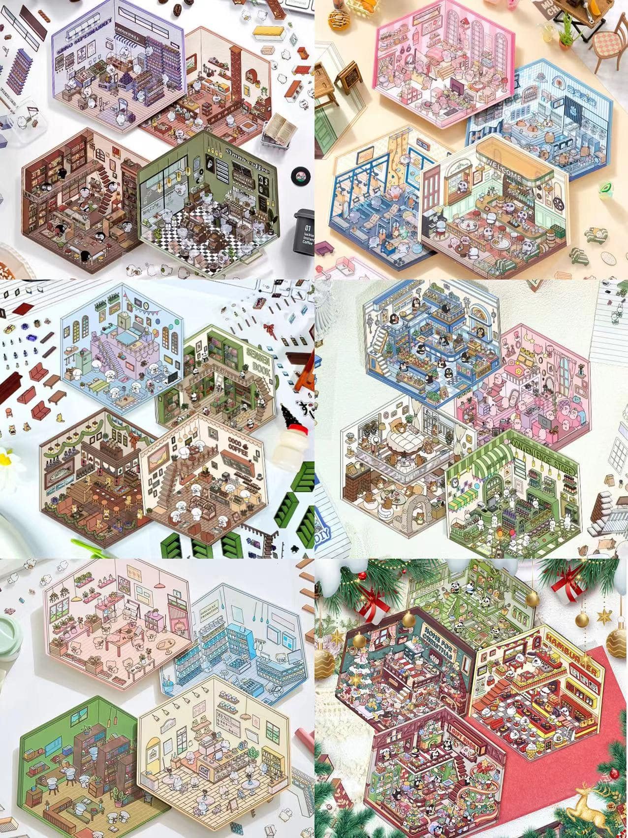 Stickers Scene, Make your Own Supermarket|Coffee Shop|Restaurant|Bookstore - OPICRAFT