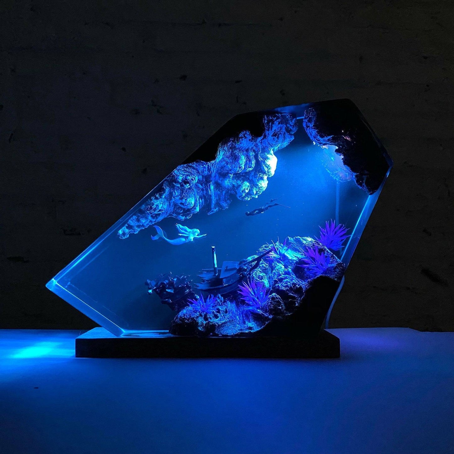 Mermaid Resin Night Light Little Mermaid & Human - OPICRAFT