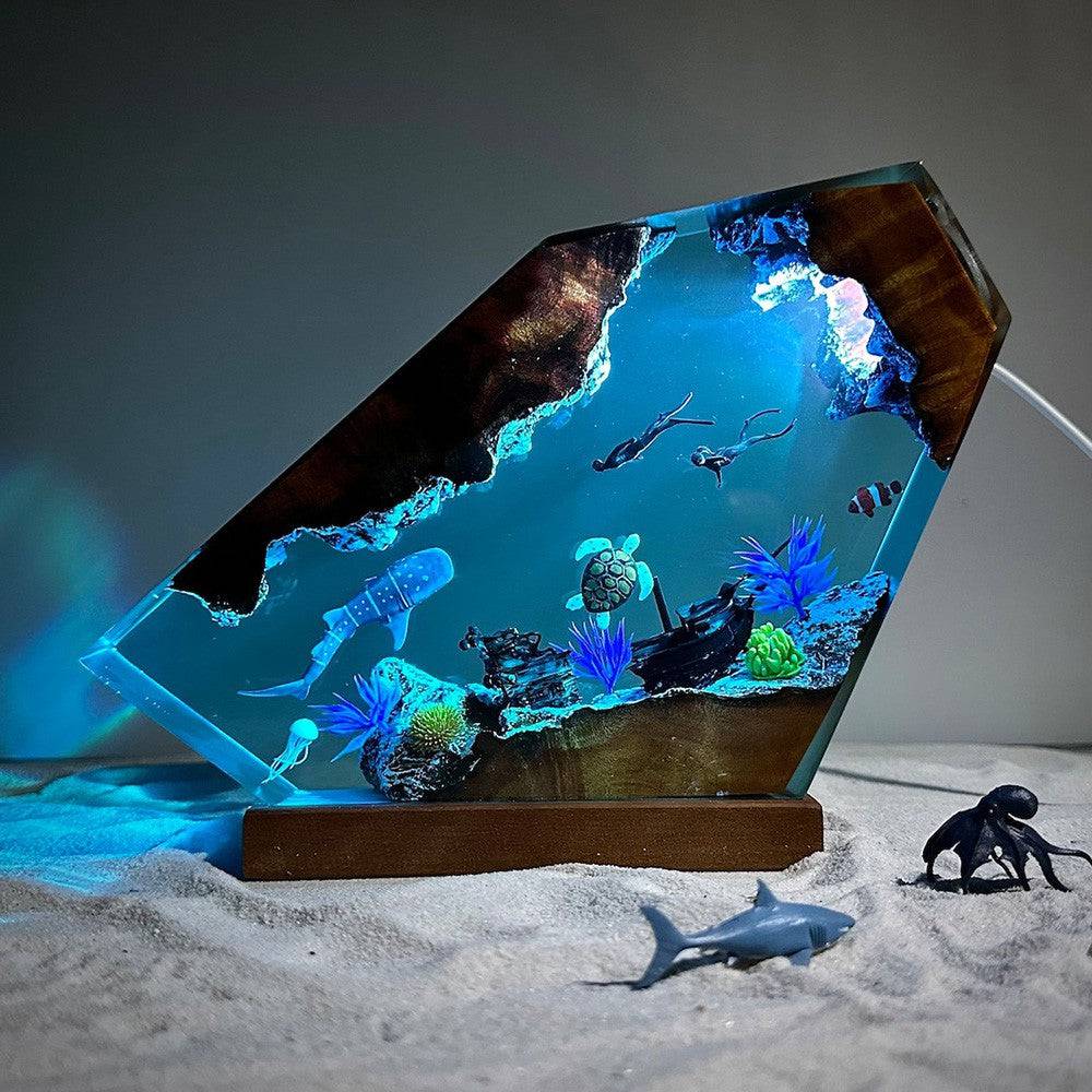 Whale Shark and Turtle Resin Night Light - OPICRAFT