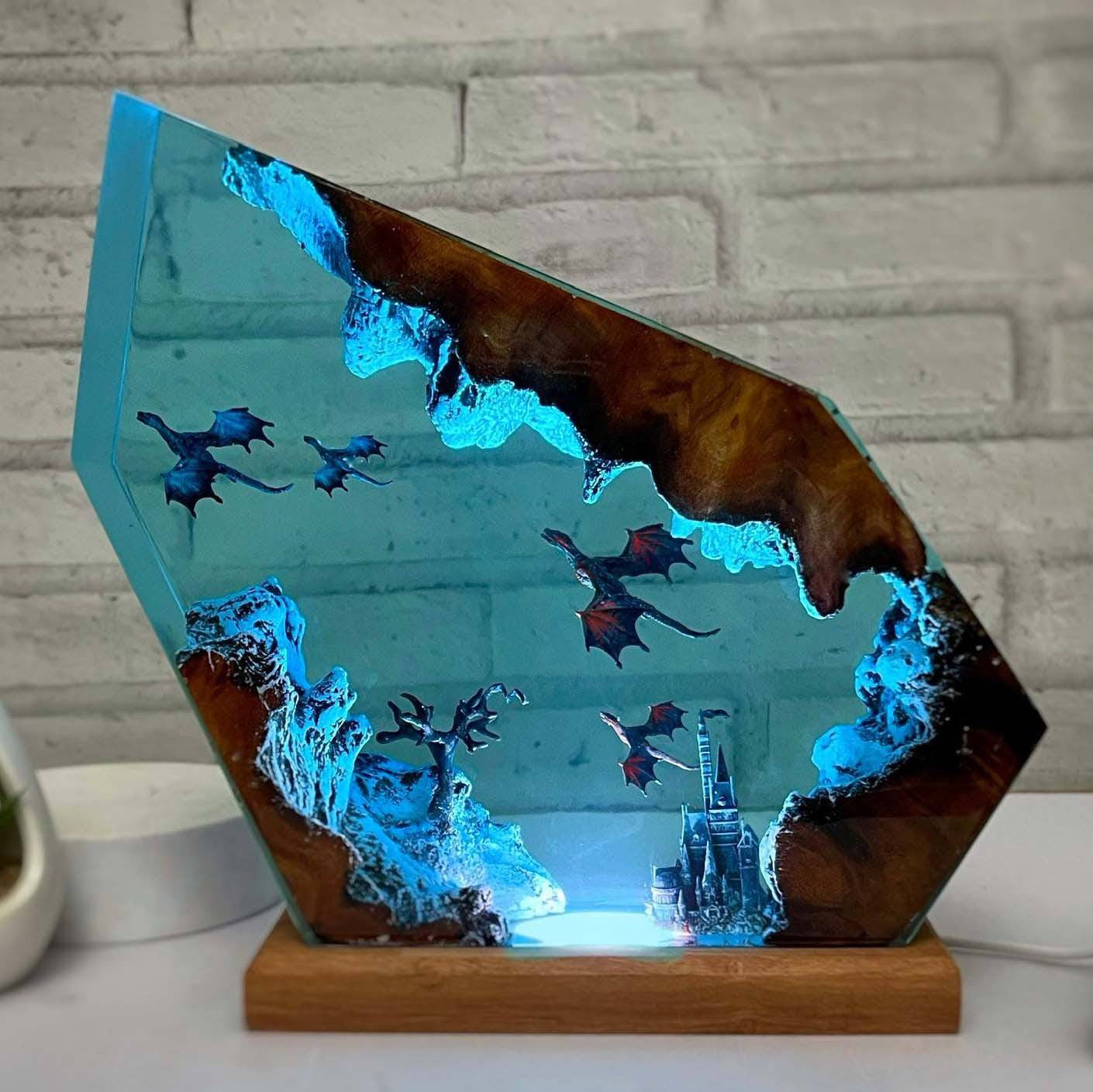 HOT SALE❗❗ Fire Dragon and Ice Dragon Resin Night Light - OPICRAFT