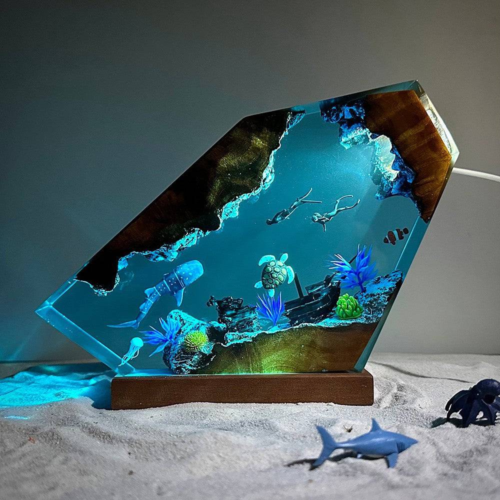 Whale Shark and Turtle Resin Night Light - OPICRAFT
