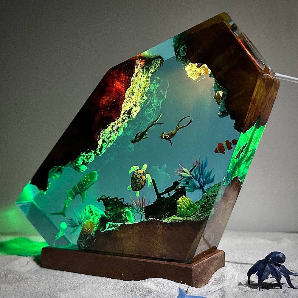 Whale Shark and Turtle Resin Night Light - OPICRAFT