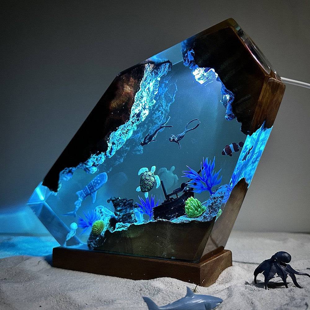 Whale Shark and Turtle Resin Night Light - OPICRAFT