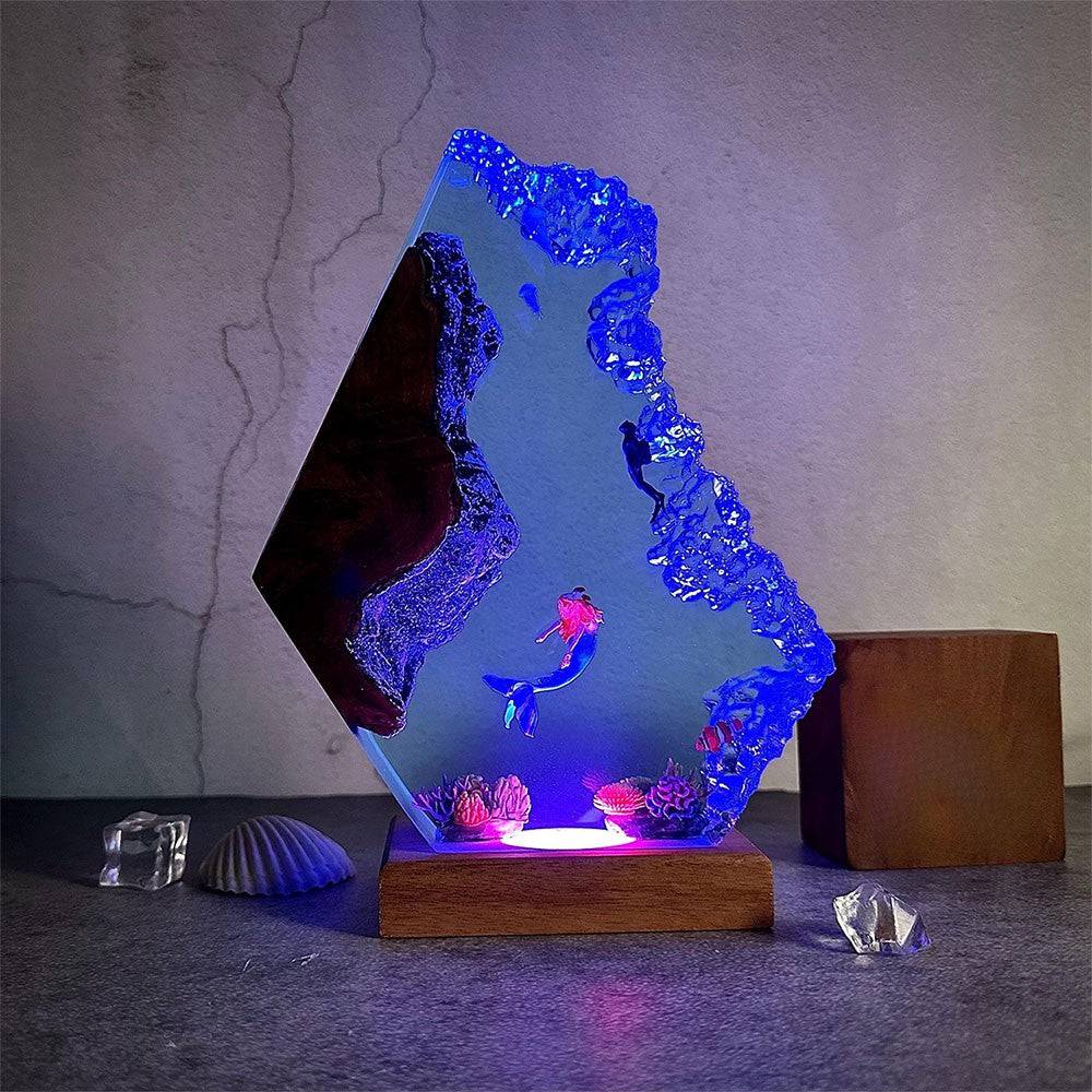 Diorama Mermaid and Diver Night Light Home decor Christmas gift - OPICRAFT