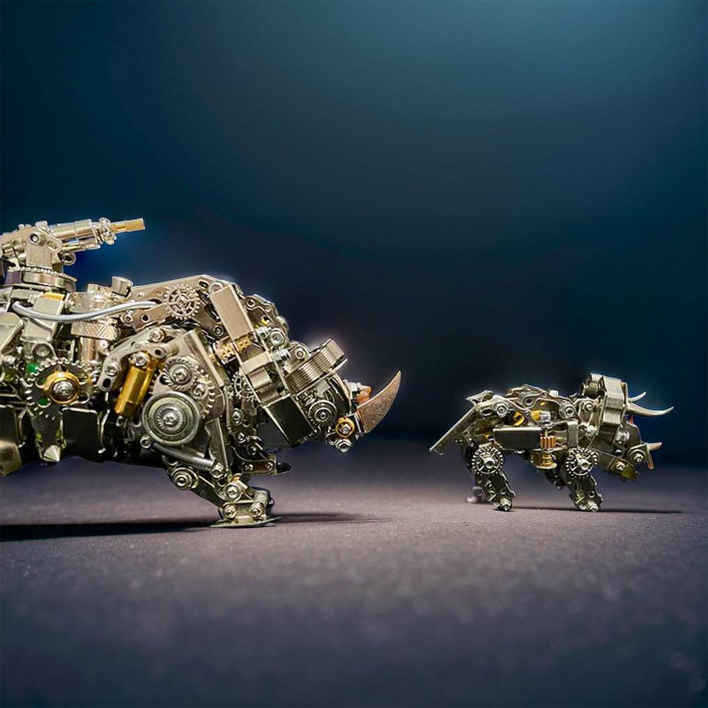 Build Your Own Steampunk Mechanical Siege Rhino: 700+ Piece DIY Craft Kit! - OPICRAFT