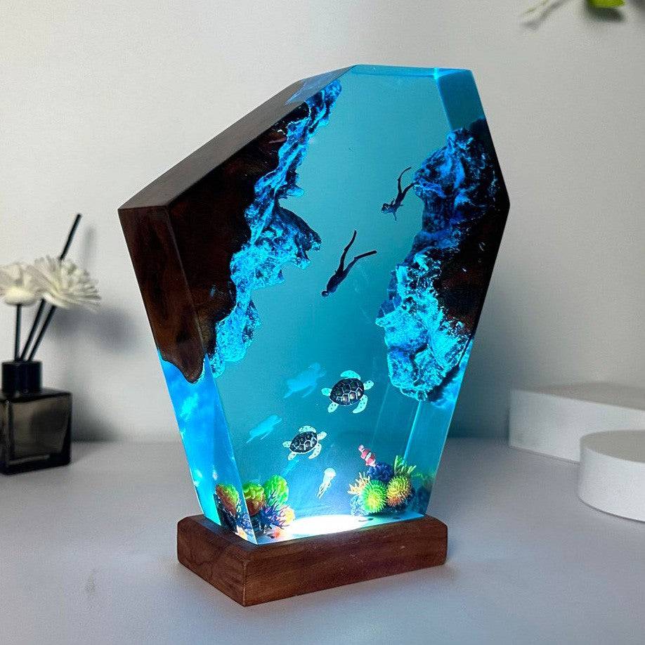 Daddy/Mother Turtle and Baby Turtle Resin Night Light - OPICRAFT