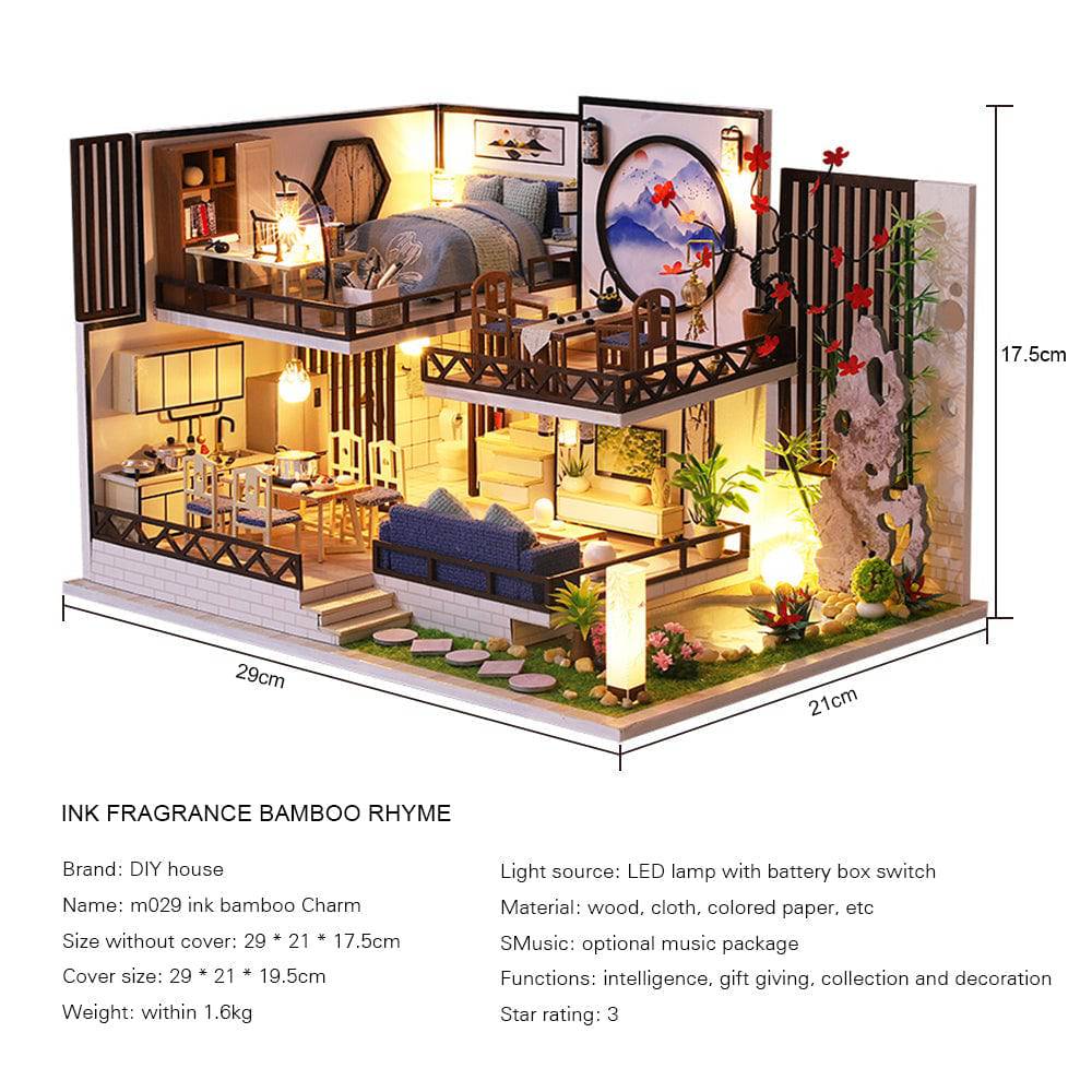 BRIVLOX⢠1:24 DIY Dollhouse Kit (Bamboo Charm) - BRIVLOX | Where Innovation Meets Style!
