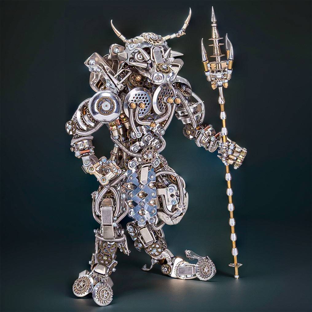 Assemble Your Own 3D Metal Mechanical Bull-Headed Demon Figurine - 2500+ High-Quality Pieces! - OPICRAFT