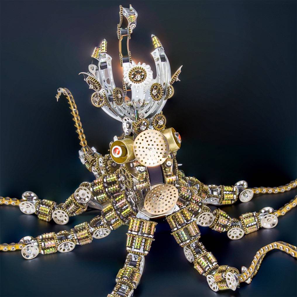 Intricate 3D Steampunk Mechanical Octopus Model Kit – 2400+ Pieces for Creative Builders! - OPICRAFT