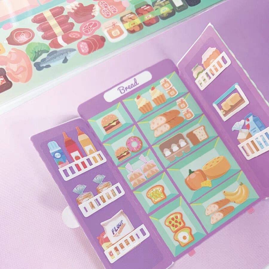 Stickers Play Set, Organize your Own Refrigerator|Snack Vending Machine|Dream House|Closet - OPICRAFT