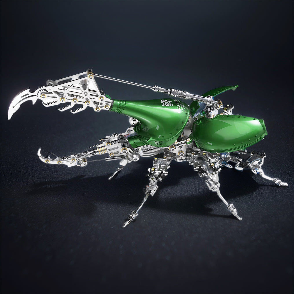 Intricate 3D Metal Beetle Model Kit with Long Horn - Perfect DIY Puzzle Adventure! - OPICRAFT