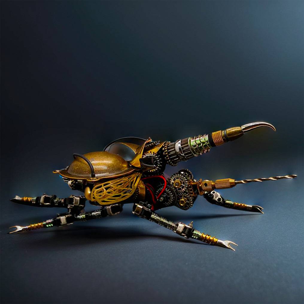Engaging 3D Metal Beetle Assembly Puzzle Kit - Create Your Own Rotating Mechanical Marvel! - OPICRAFT