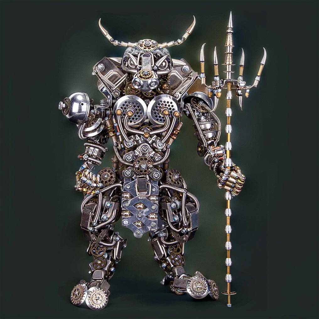 Assemble Your Own 3D Metal Mechanical Bull-Headed Demon Figurine - 2500+ High-Quality Pieces! - OPICRAFT