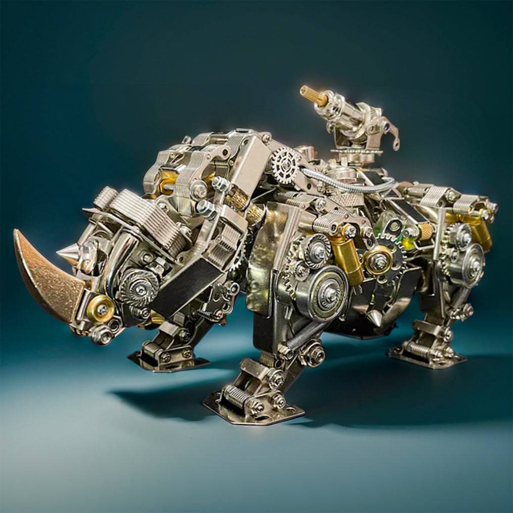 Build Your Own Steampunk Mechanical Siege Rhino: 700+ Piece DIY Craft Kit! - OPICRAFT