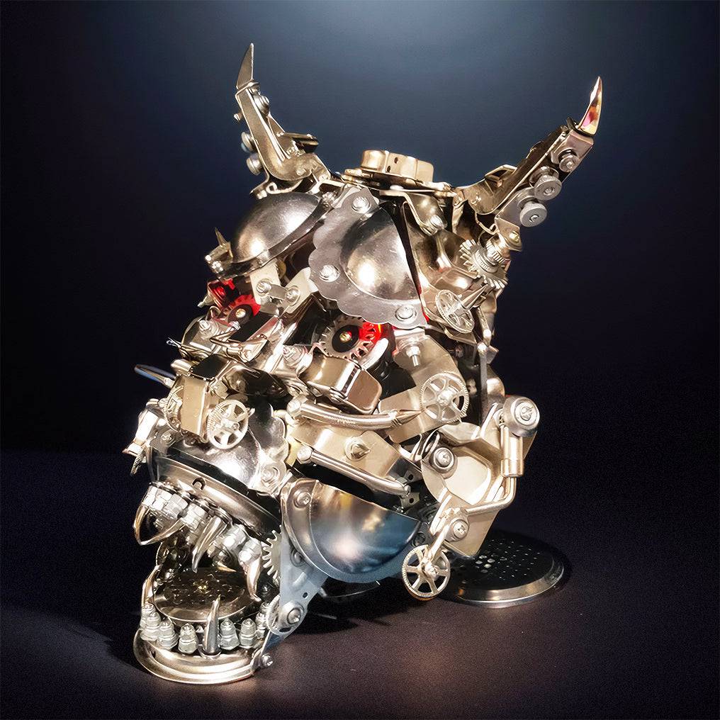 Intriguing DIY 3D Mechanical Punk Hannya Japanese Ghast Mask Metal Puzzle Assembly Kit - OPICRAFT