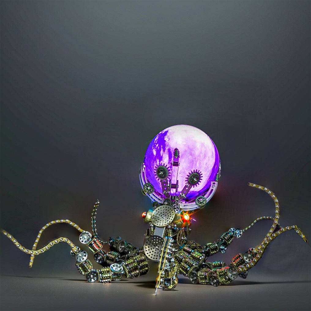 Intricate 3D Steampunk Mechanical Octopus Model Kit – 2400+ Pieces for Creative Builders! - OPICRAFT