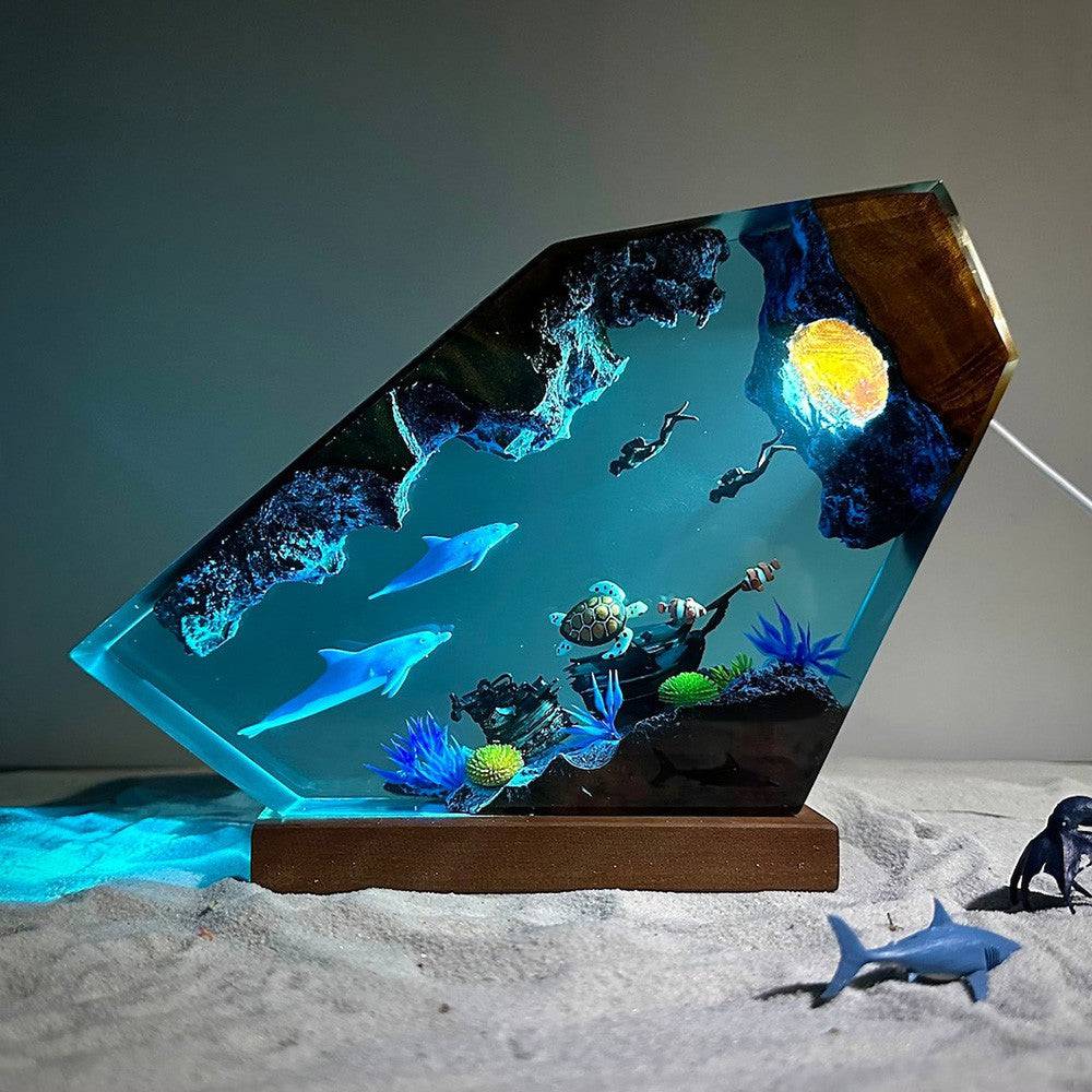 Dolphin and Turtle Resin Night Light - OPICRAFT